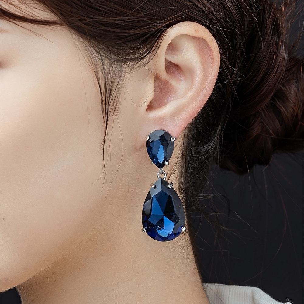 Kenneth Jay Lane Jolie blue crystal earrings